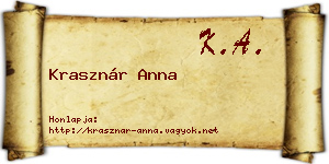 Krasznár Anna névjegykártya